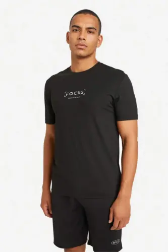 DeFactoFit Standard Fit Crew Neck Printed Short Sleeve T-Shirt-Black - 4