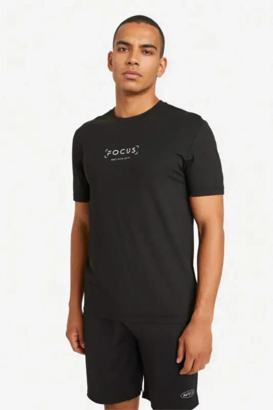 DeFactoFit Standard Fit Crew Neck Printed Short Sleeve T-Shirt-Black - 4