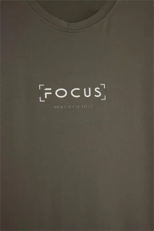 DeFactoFit Standard Fit Crew Neck Printed Short Sleeve T-Shirt-Khaki - 8