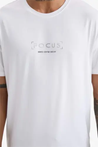 DeFactoFit Standard Fit Crew Neck Printed Stretch Fabric Sports Short Sleeve T-Shirt-White - 6