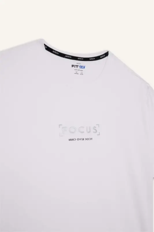 DeFactoFit Standard Fit Crew Neck Printed Stretch Fabric Sports Short Sleeve T-Shirt-White - 9