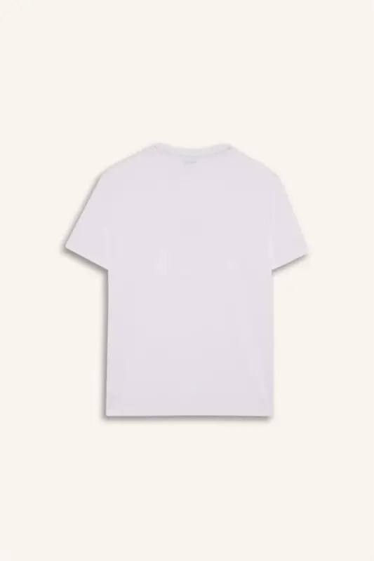 DeFactoFit Standard Fit Crew Neck Printed Stretch Fabric Sports Short Sleeve T-Shirt-White - 10