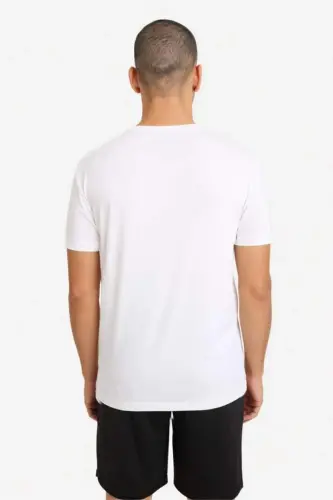 DeFactoFit Standard Fit Crew Neck Printed Stretch Fabric Sports Short Sleeve T-Shirt-White - 6