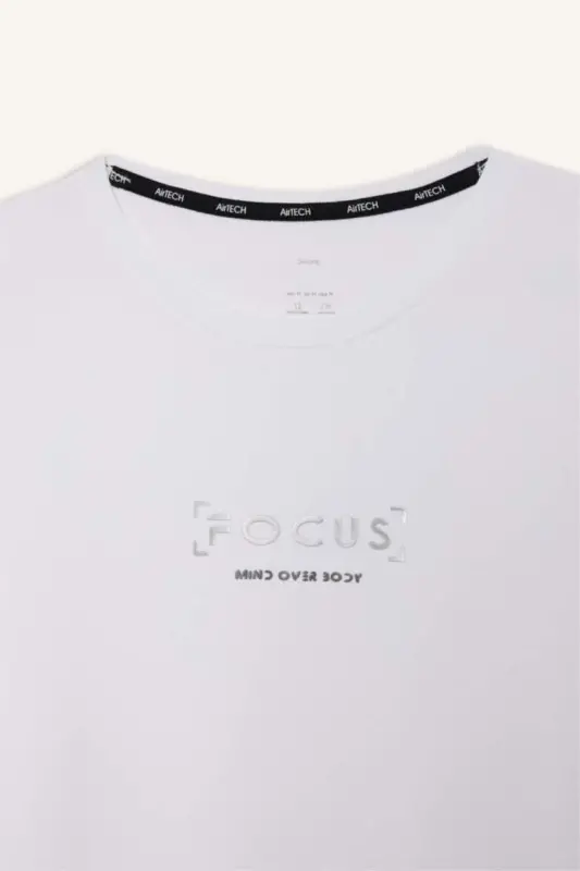 DeFactoFit Standard Fit Crew Neck Printed Stretch Fabric Sports Short Sleeve T-Shirt-White - 8