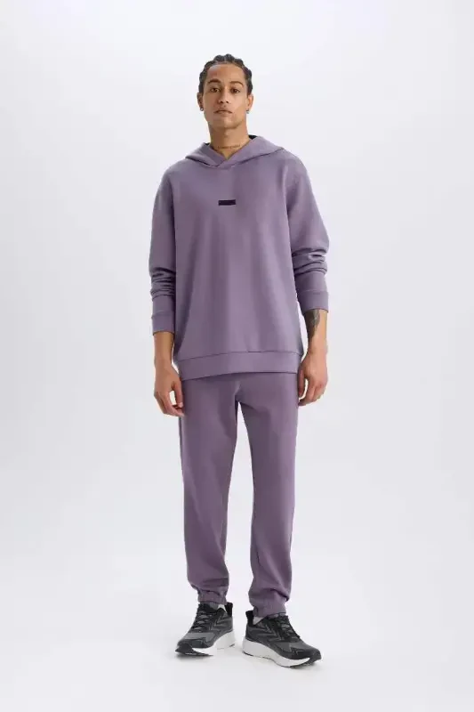 DeFactoFit Standard Fit Pocket Detailed Jogger Leg Scuba Diver Fabric Sports Jogger-Purple - 3