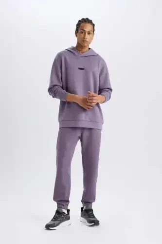 DeFactoFit Standard Fit Pocket Detailed Jogger Leg Scuba Diver Fabric Sports Jogger-Purple - 4