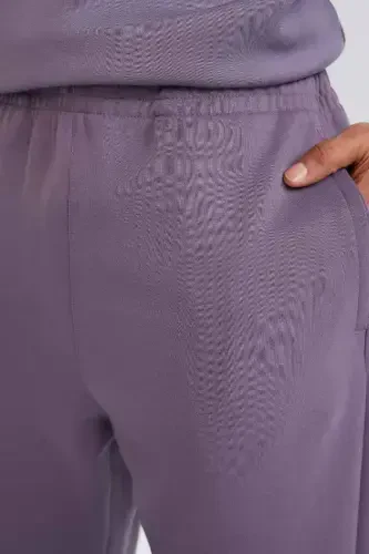 DeFactoFit Standart Fit cho'ntak detallari Jogger shim Skuba suvga sho'ng'uvchi matodan sport joggeri - binafsha - 1