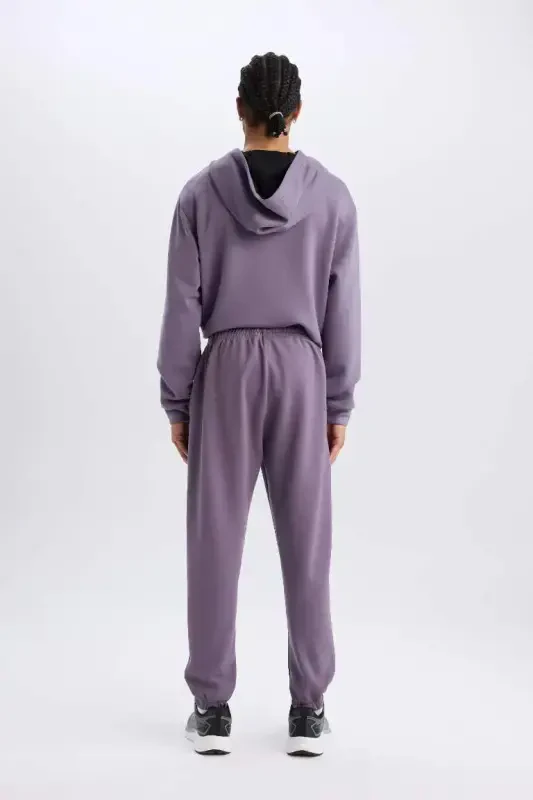 DeFactoFit Standart Fit cho'ntak detallari Jogger shim Skuba suvga sho'ng'uvchi matodan sport joggeri - binafsha - 2