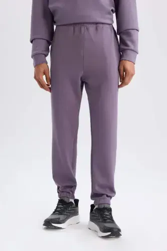 Standart Fit Cep Detaylı Jogger Paça Skuba Dalgıç Kumaş Sporcu Jogger-Mor - 6
