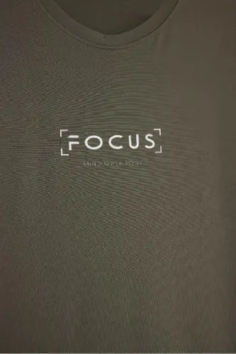 DeFactoFit Стандартный крой Футболка с круглым вырезом и короткими рукавами с принтом - хаки - 8