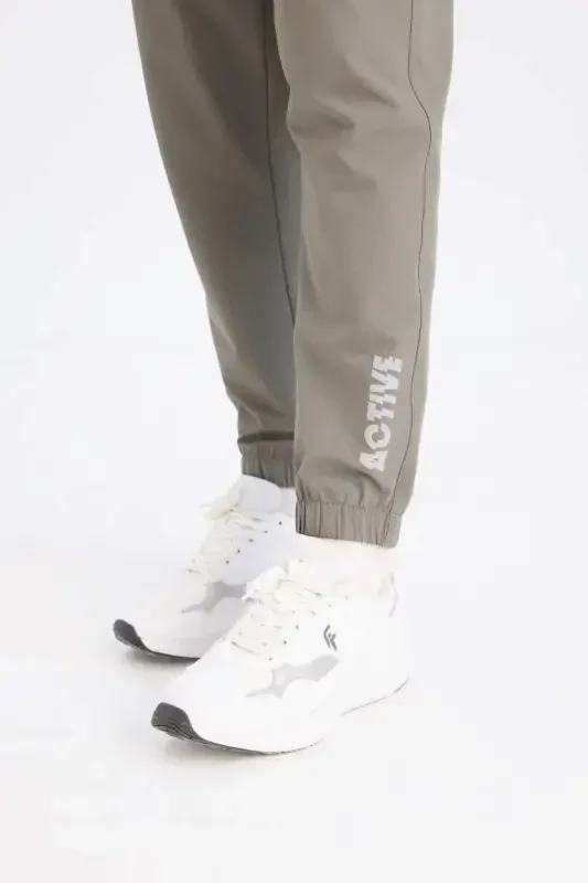 DeFactoFit To'quv Elastik Multifonksional Sportchi Jogger Sport Shim Slim Fit Tor Kesim Ikki Cho'ntakli-Haki - 2