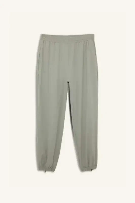 DeFactoFit Wide Leg Keng Paçalı Cho'ntakli Sport Dokuma Yengil Shim - Ochiq Haki - 8