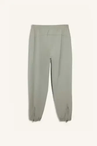 DeFactoFit Wide Leg Keng Paçalı Cho'ntakli Sport Dokuma Yengil Shim - Ochiq Haki - 10