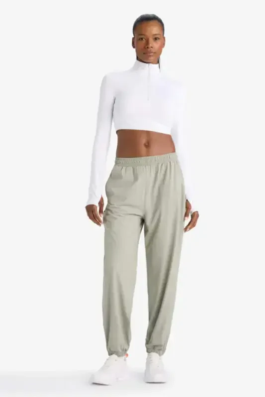 DeFactoFit Wide Leg Wide Legged Pocketed Sports Woven Thin Pants-Light Khaki - 2