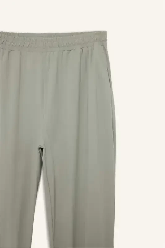 DeFactoFit Wide Leg Wide Legged Pocketed Sports Woven Thin Pants-Light Khaki - 9