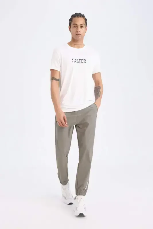 DeFactoFit Woven Flexible Multifunctional Athlete Jogger Sweatpants Slim Fit Narrow Cut Double Pocket-Khaki - 9