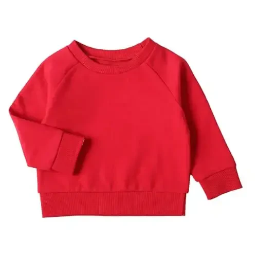 DEFAHN Toddler Baby Pullover Sweatshirt,Long Sleeve Infant Boy Girl Crewneck Active Tshirts 6 Month-3Y - 1