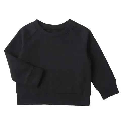 DEFAHN Toddler Baby Pullover Sweatshirt,Long Sleeve Infant Boy Girl Crewneck Active Tshirts 6 Month-3Y - 1