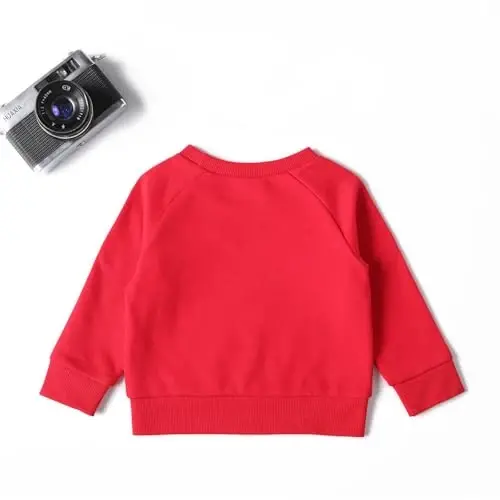 DEFAHN Toddler Baby Pullover Sweatshirt,Long Sleeve Infant Boy Girl Crewneck Active Tshirts 6 Month-3Y - 2