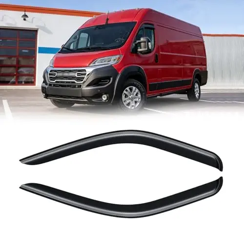 Дефлекторы окон для Ram ProMaster 2014-2025, козырьки на двери, защита от дождя и ветра, темно-дымчатые, крепление на скотч, 4 шт. - CMVT AUTO