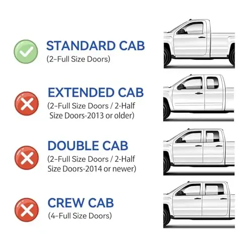 Дефлекторы окон для Toyota Tacoma 2005-2015 со стандартной кабиной (2 двери), вставные ветровики, защита от дождя, темный дымчатый цвет, 06 07 08 09 10 11, внешний монтаж, 4 шт. - CMVT AUTO (1)