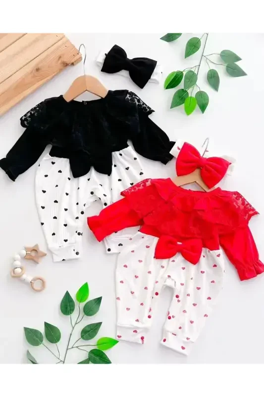 Defna Lace Collar Baby Girl Romper 100% Cotton - 1