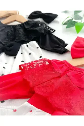 Defna Lace Collar Baby Girl Romper 100% Cotton - 2