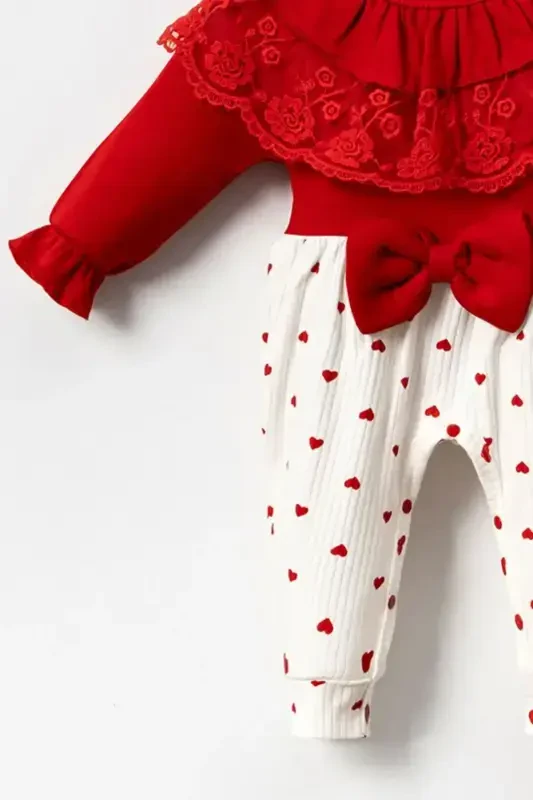 Defna Lace Collar Baby Girl Romper 100% Cotton - 4