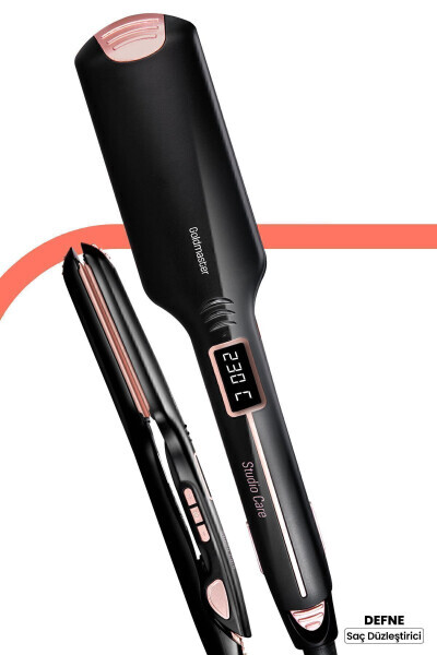 Defne Digital Display Tourmaline Keratin Ceramic Wide Plate Hair Straightener Gm7186 - GOLDMASTER