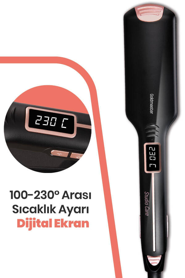 Defne Raqamli Displeyli Turmalin Keratin Seramik Keng Plitkali Soch To'g'rilovchi Gm7186 - 35