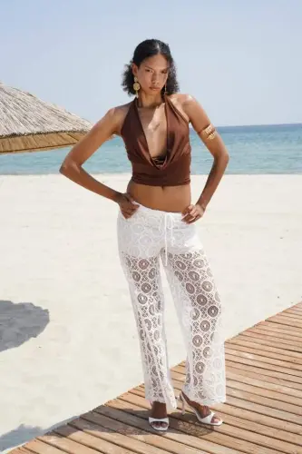 Degaje Yoqali Qisqa Top - 4