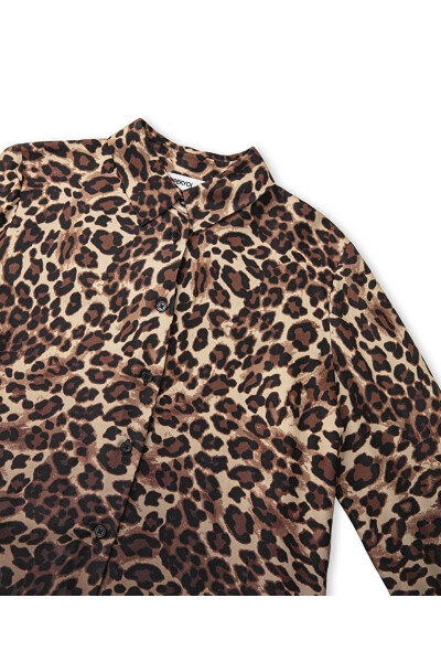 Degrade renk geçişli leopar desen gömlek - 4