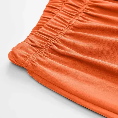 DeHolifer Women 2 Piece Outfits Hoodie Sweatshirt Tracksuit Solid Color Hooded Zip Up Jacket Coat and Pant Sport Suit Sweatsuit Orange M - 4