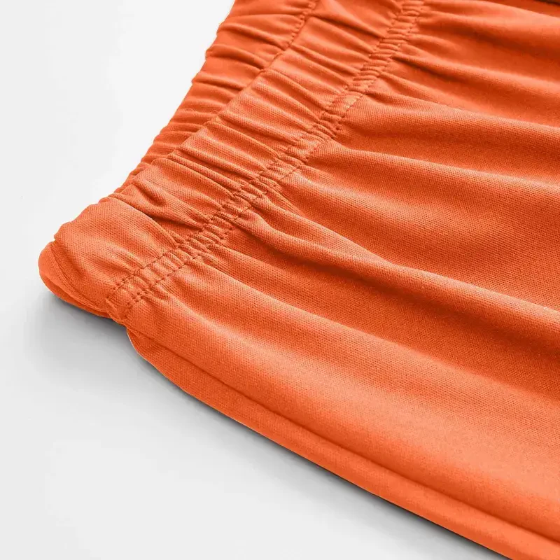 DeHolifer Women 2 Piece Outfits Hoodie Sweatshirt Tracksuit Solid Color Hooded Zip Up Jacket Coat and Pant Sport Suit Sweatsuit Orange M - 4