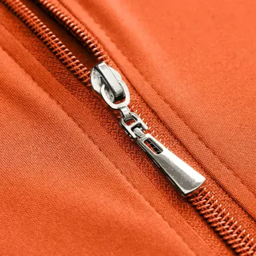 DeHolifer Women 2 Piece Outfits Hoodie Sweatshirt Tracksuit Solid Color Hooded Zip Up Jacket Coat and Pant Sport Suit Sweatsuit Orange M - 1