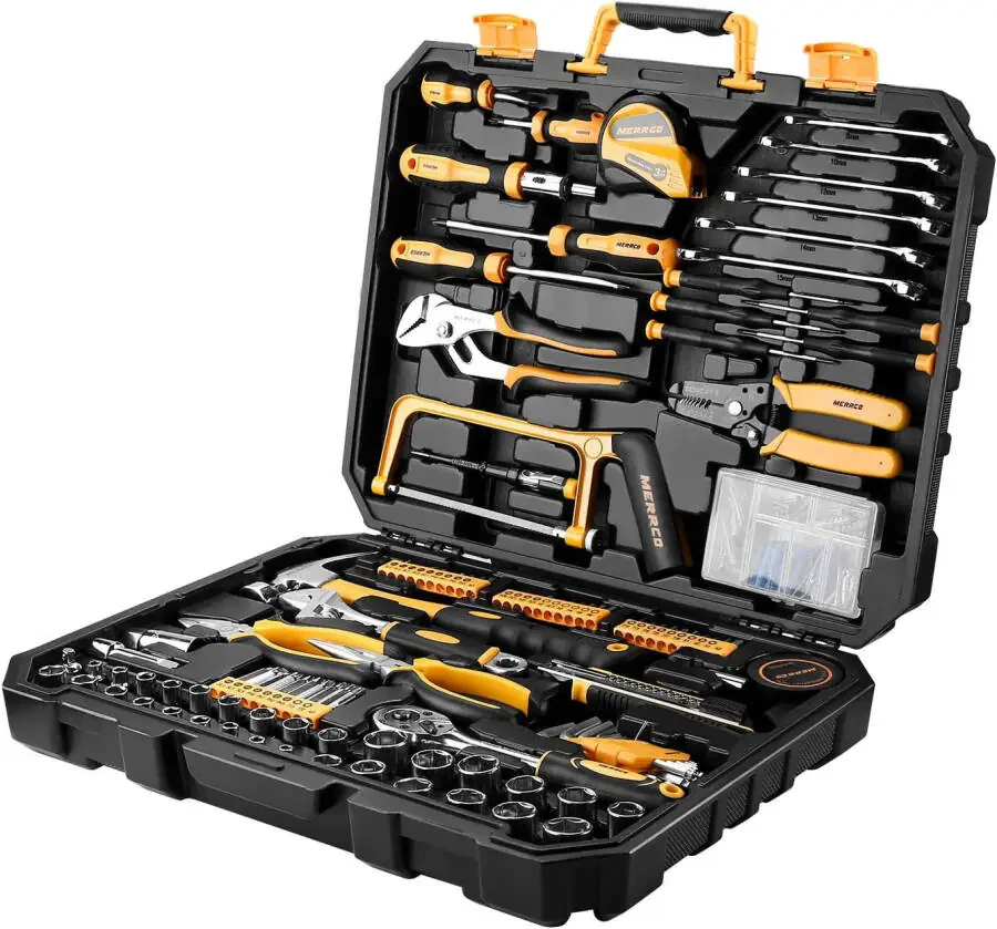 DEKO 190 Piece Home Repair Tool Kit, Wrench Plastic Toolbox with General Household Hand Tool Set - 2