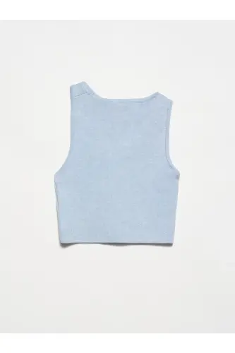 Декольте Яка Трико Топ-мави меланж - 3