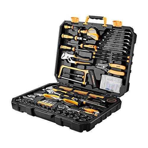 DEKOPRO 198 Piece Home Repair Tool Kit, Wrench Plastic Toolbox with General Household Hand Tool Set - 5