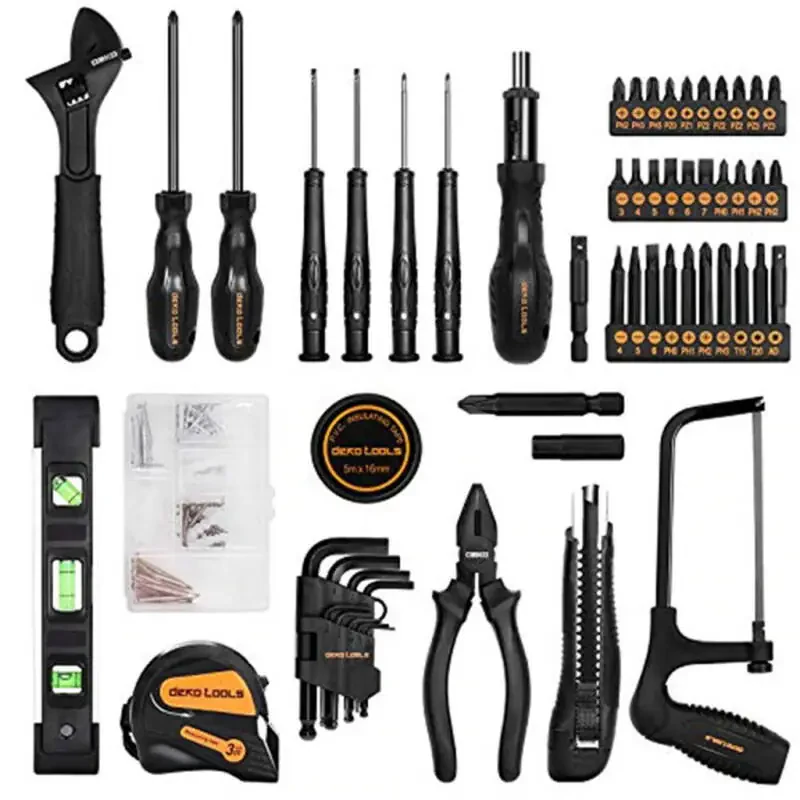 DEKOPRO 218-Piece General Household Hand Tool kit, Professional Auto Repair Tool Set for Homeowner, General Household Hand Tool Set with Plier, Screwdriver Set, Socket Set, with Portable Storage Case - 3