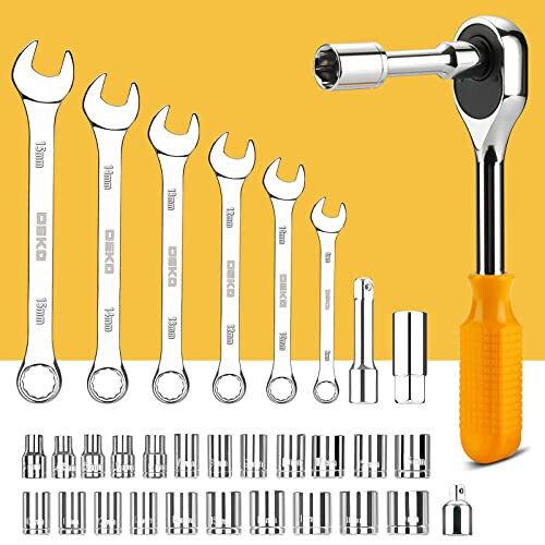 DEKOPRO 228 Piece Socket Wrench Auto Repair Tool Combination Package Mixed Tool Set Hand Tool Kit with Plastic Toolbox Storage Case - 5