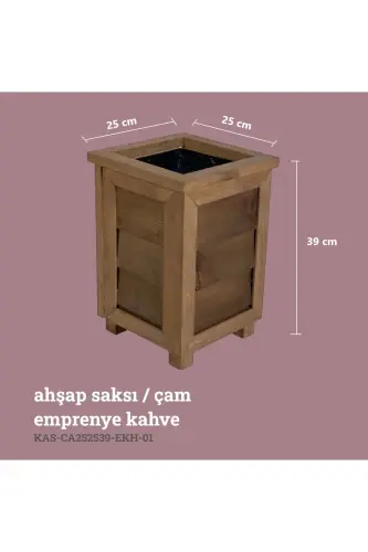 Dekoratif Ahşap Saksı- Yüksek-Emprenye - KAF AHŞAP (1)
