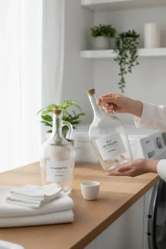 Dekoratif Mantar Kapaklı Yumuşatıcı Ve Sıvı Deterjan Şişesi 1500 Ml(1.5 Litre) - ZEZEDESING (1)