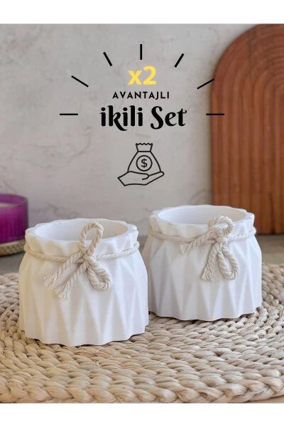 Dekorativ G'o'za 2 ta Kichik Beton G'o'za Kaktus Va Kichik O'simliklar Uchun Mos - SERENGETI