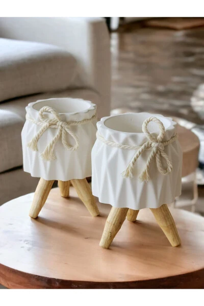 Dekorativ G'o'za, Ikki Don Beton G'o'za To'plamı, Dekorativ Kaktus Va Sukulent G'o'zasi - 5