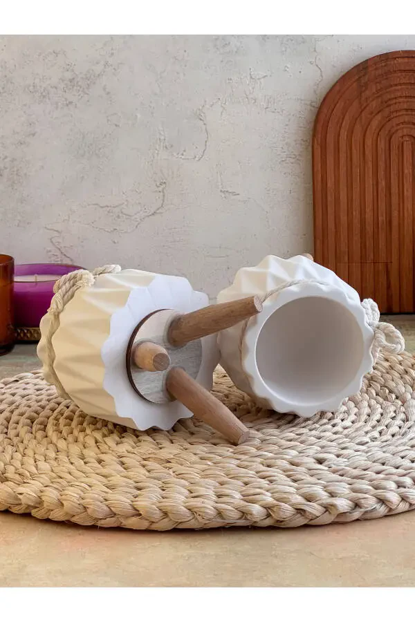 Dekorativ G'o'za, Ikki Don Beton G'o'za To'plamı, Dekorativ Kaktus Va Sukulent G'o'zasi - 8