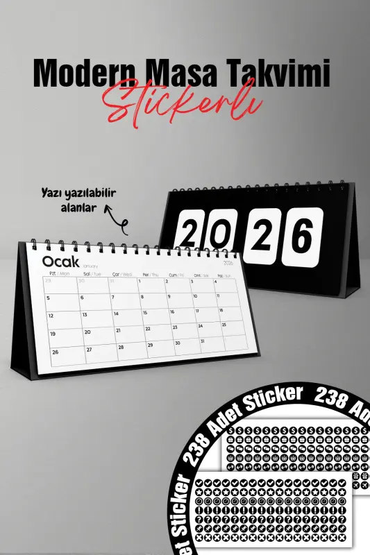 Dekorativ Spiralli (10x20sm) 2024 Yil Stol Kalendari - 2