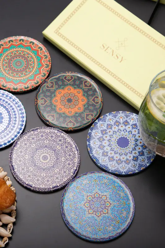 Dekorativ stakan tagliklari 6 dona metall yuqori qismi Knid - 5