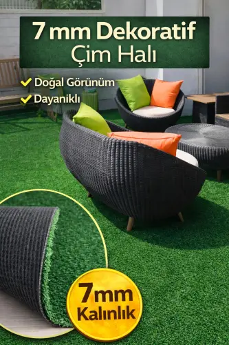 Dekorativ sun'iy maysa gilami 7 mm - 6