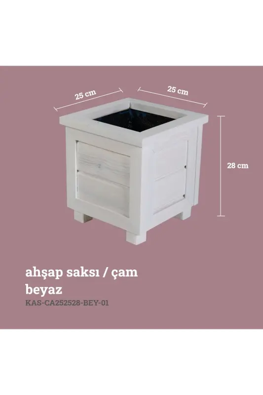 Dekorativ yog'och tuvak - Kichik o'lchamli - Oq - 2