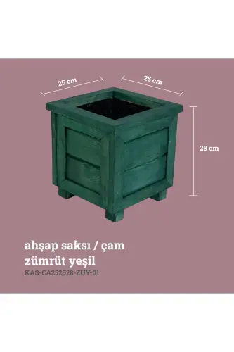 Dekorativ yog'och tuvak - Kichik o'lchamli - Zumrad yashil - KAF AHŞAP (1)